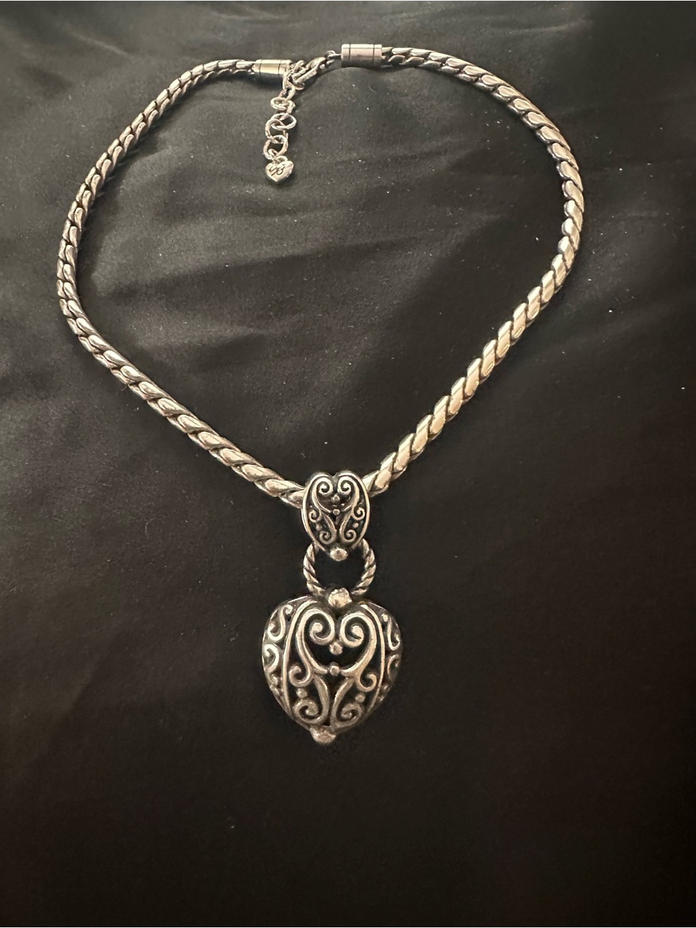 Brighton Silver-Tone Filigree Heart Necklace